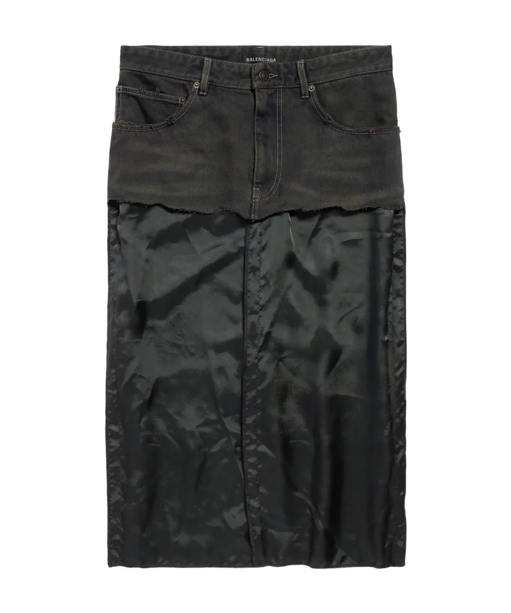 Charcoal Grey Ripped Skirt