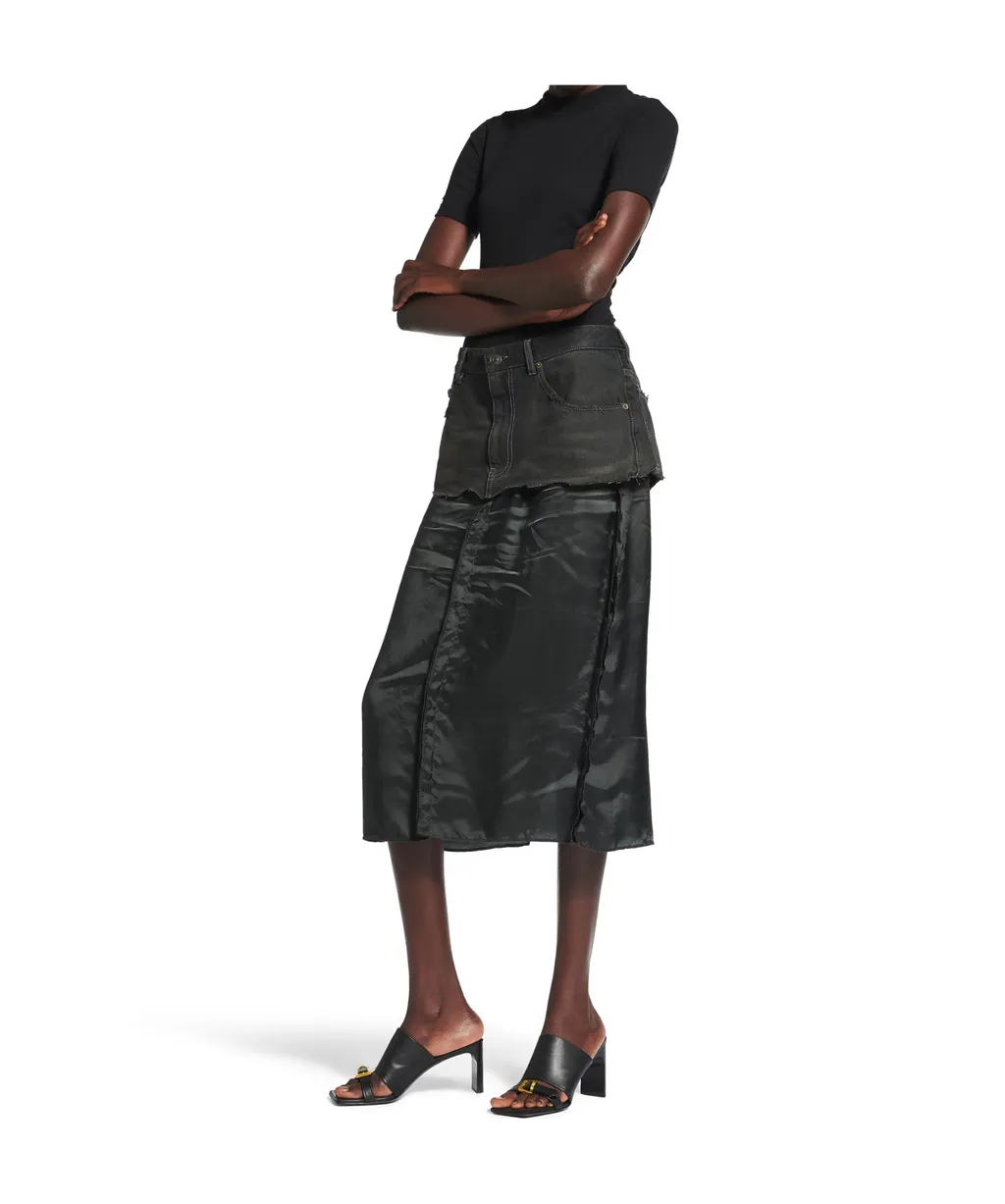 Charcoal Grey Ripped Skirt
