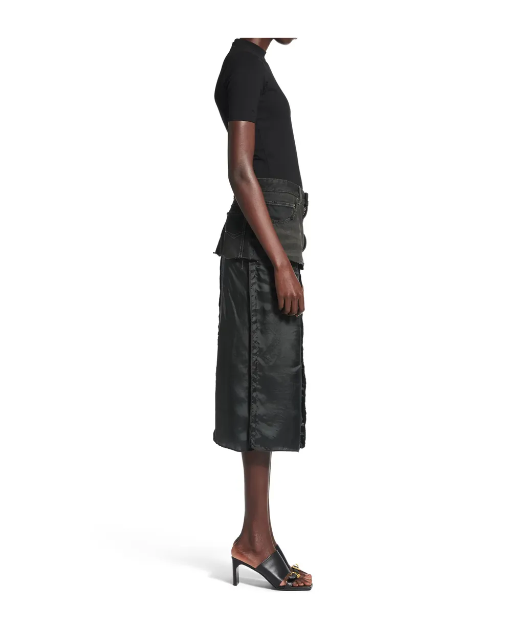 Charcoal Grey Ripped Skirt