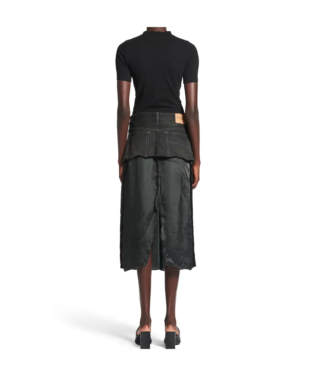Charcoal Grey Ripped Skirt