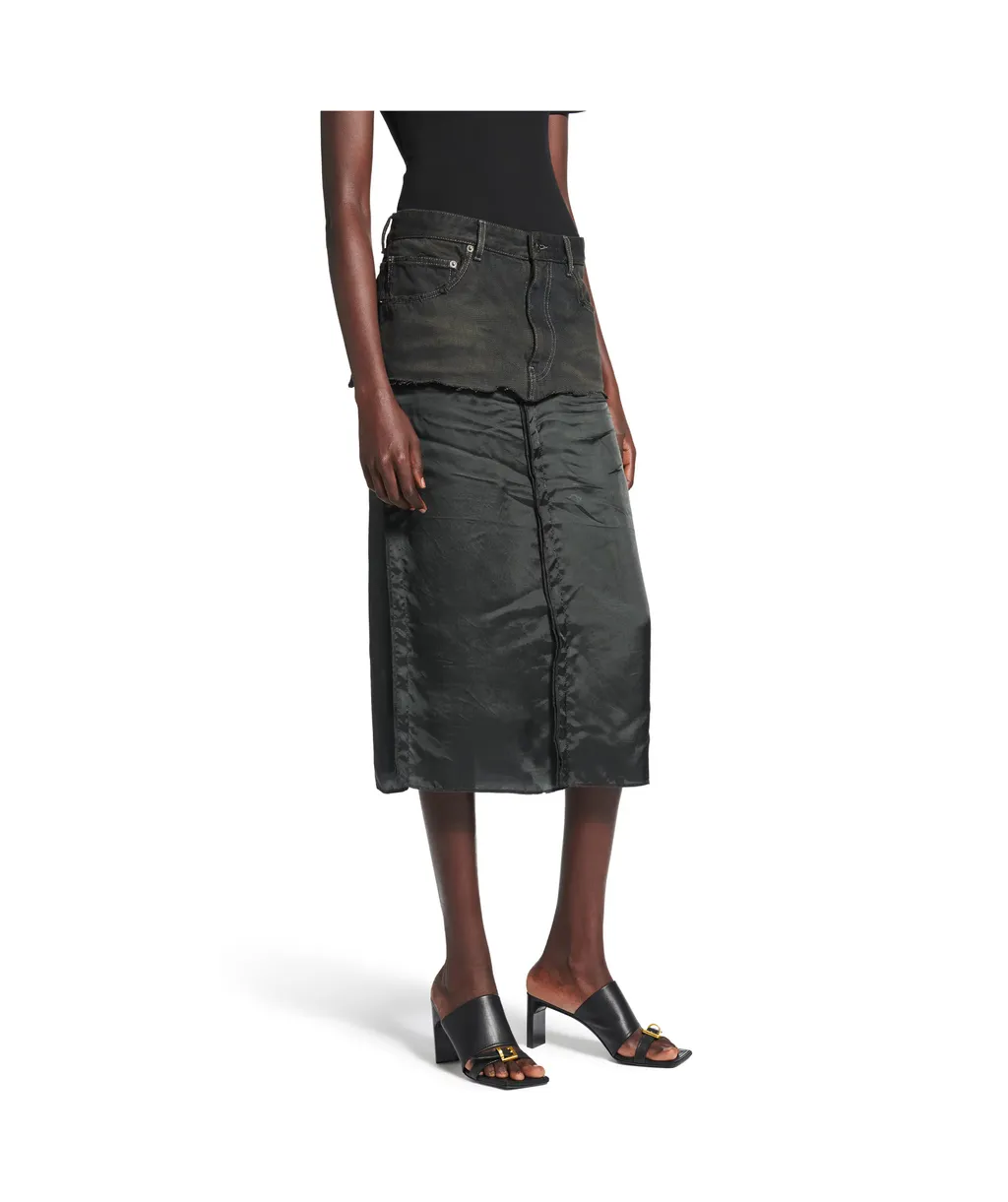 Charcoal Grey Ripped Skirt