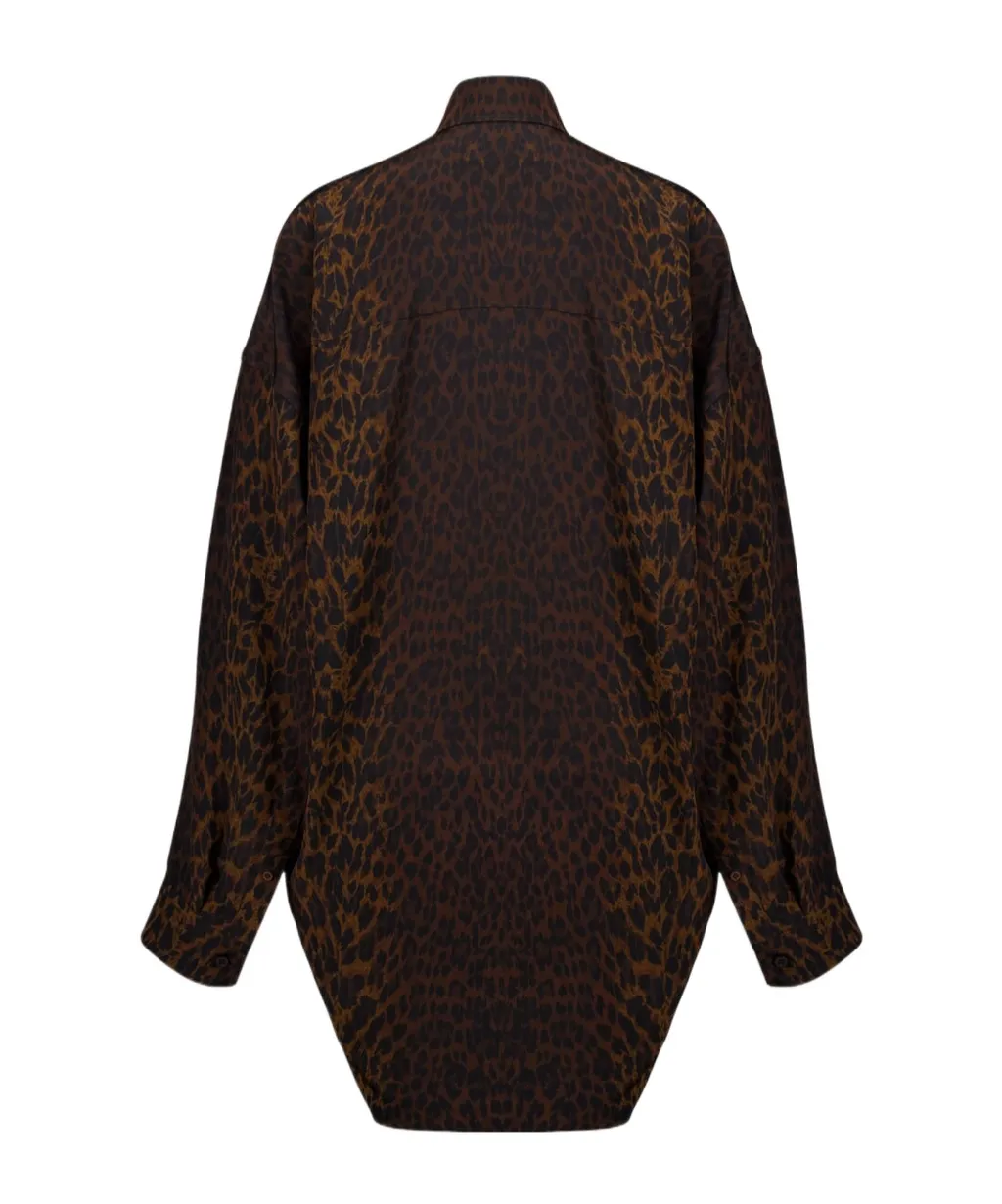 Leopard Printed Long-Sleeved Shirt