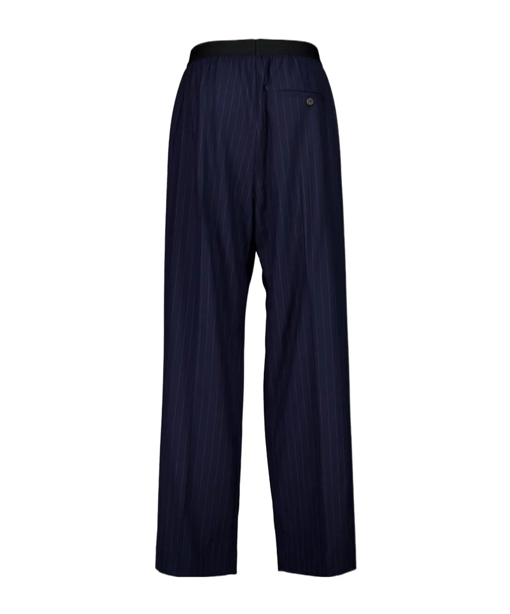 Pinstriped Elastic Waist Pants