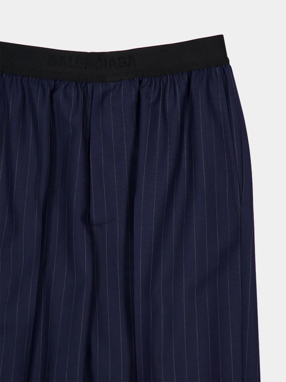 Pinstriped Elastic Waist Pants
