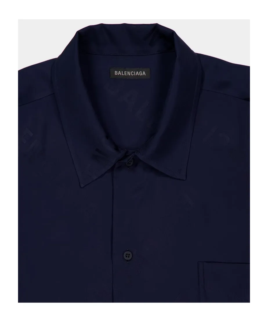 Fluid Jacquard Short-Sleeve Shirt