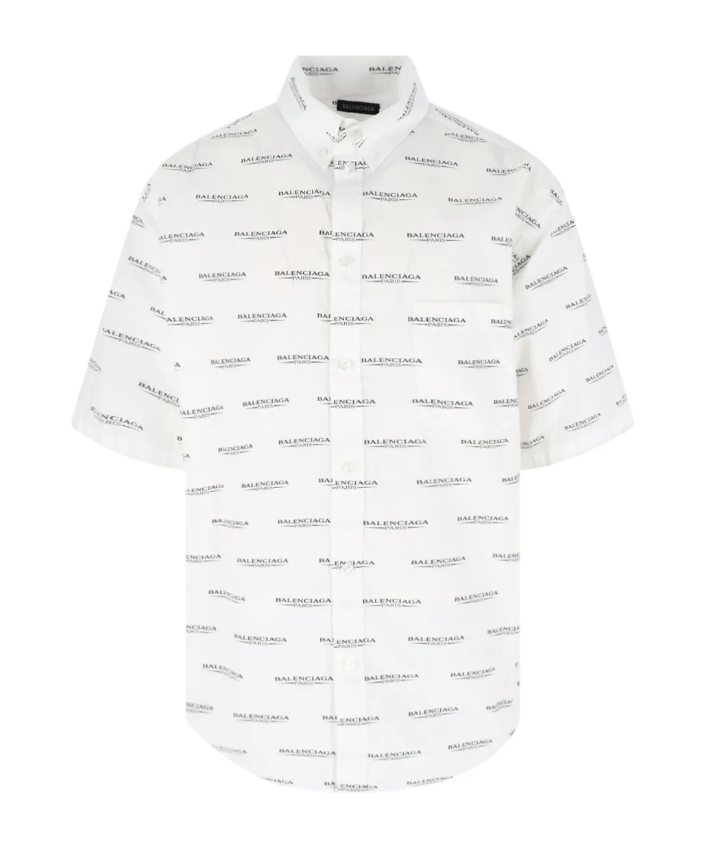 Allover Logo Printed Short-Sleeved Shirt