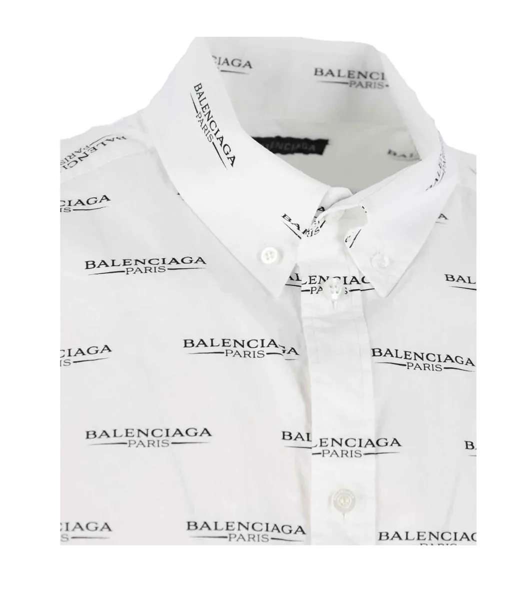 Allover Logo Printed Short-Sleeved Shirt