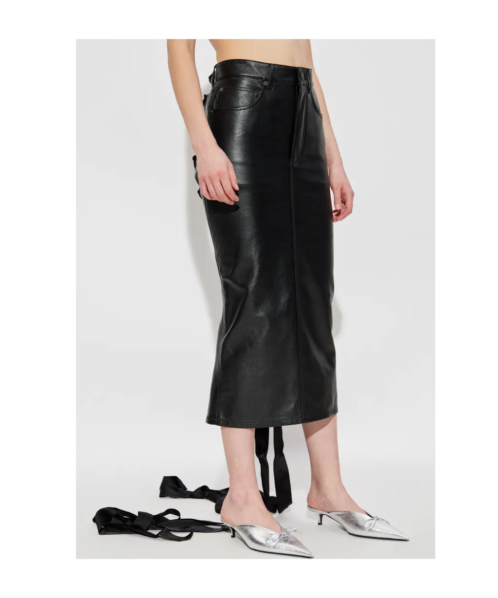 Laced Leather Skirt