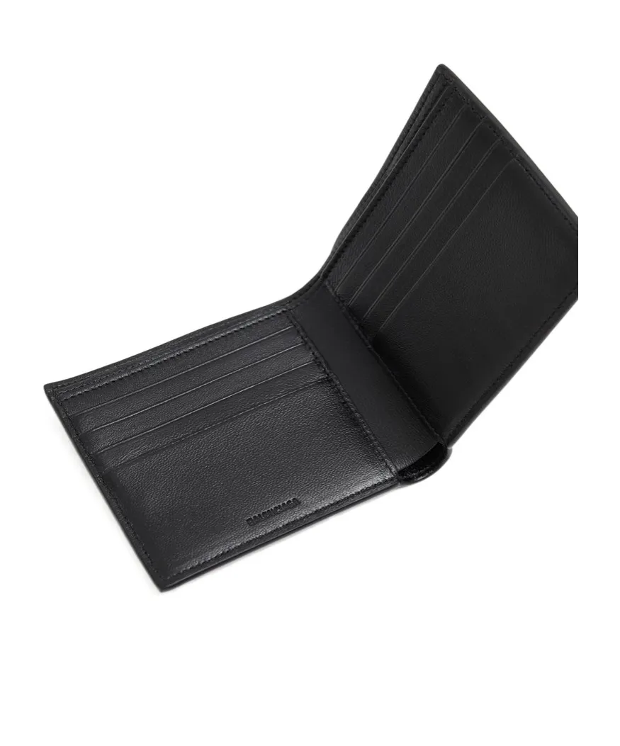 Logo Detailed Cash Square Folded Wallet