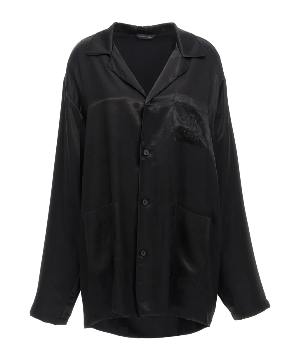 Logo Embroidered Long-Sleeve Shirt