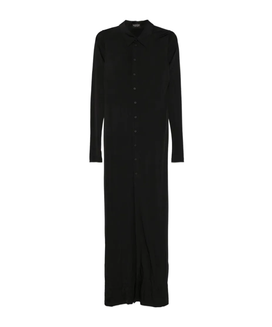 Long-Sleeved Maxi Shirt Dress