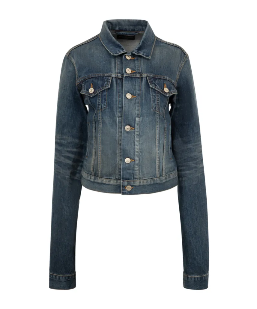 Collared Button-Up Denim Jacket