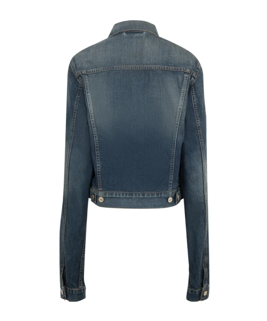 Collared Button-Up Denim Jacket