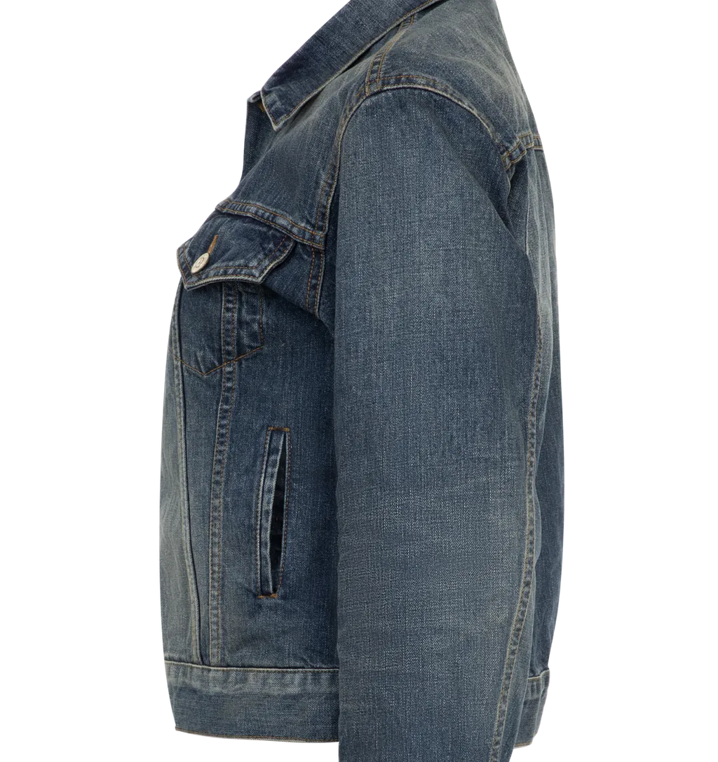 Collared Button-Up Denim Jacket