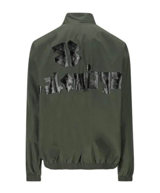 Tape Logo High-Neck Jacket