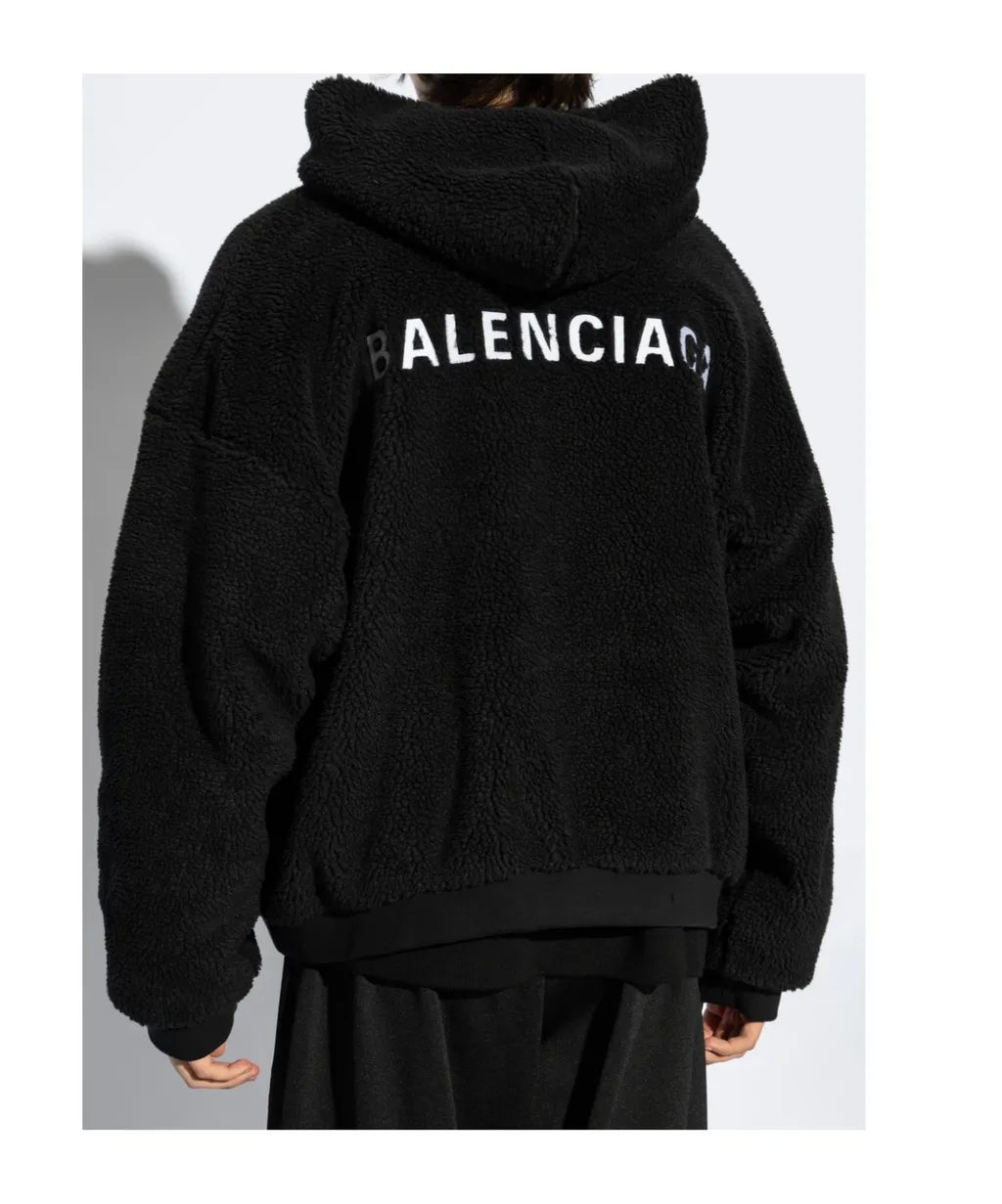 Logo Embroidered Zip-Up Hoodie