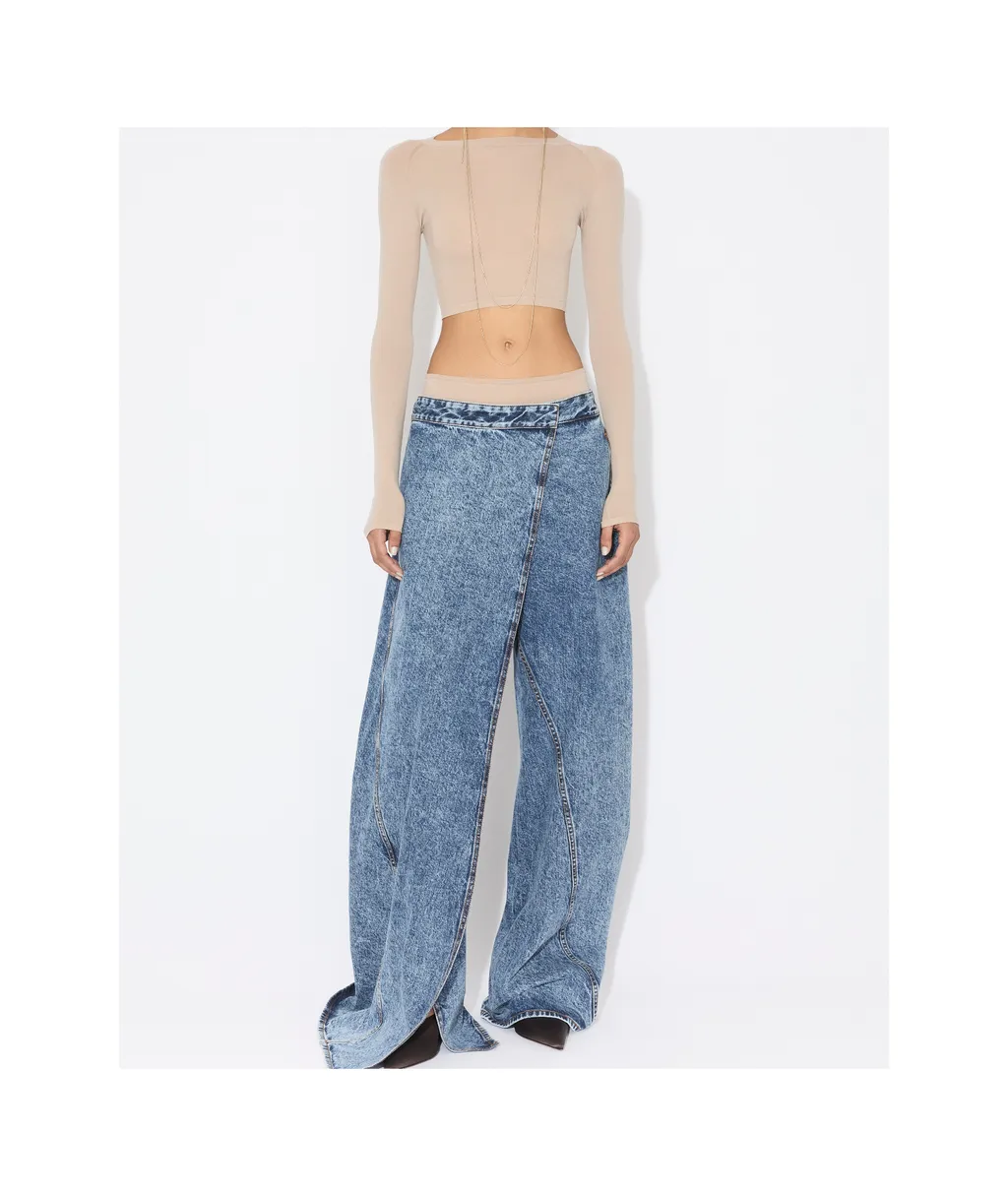 Wide Leg Wrap Jeans