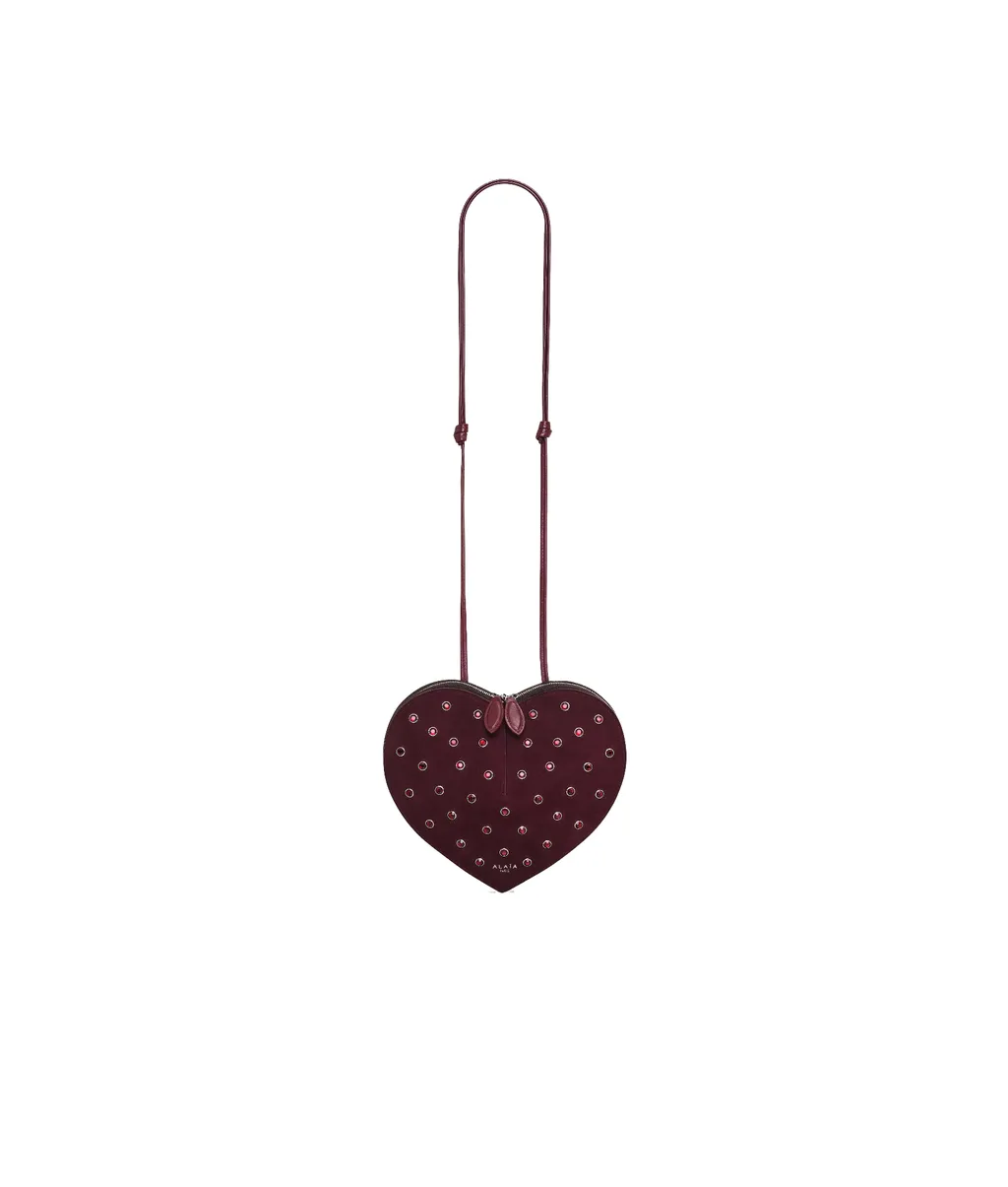 Rhinestone Heart-Shaped Shoulder Bag