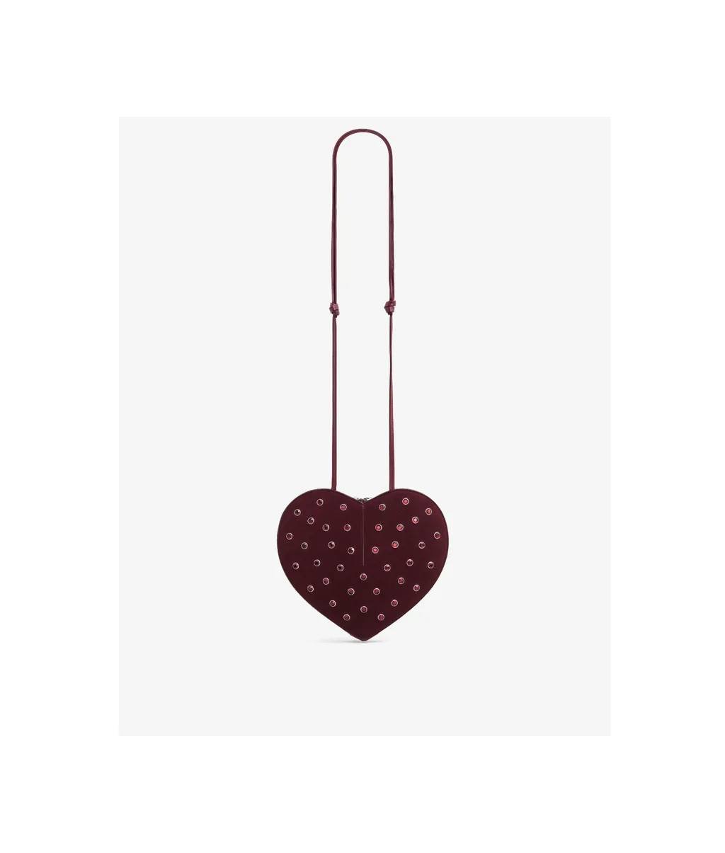 Rhinestone Heart-Shaped Shoulder Bag
