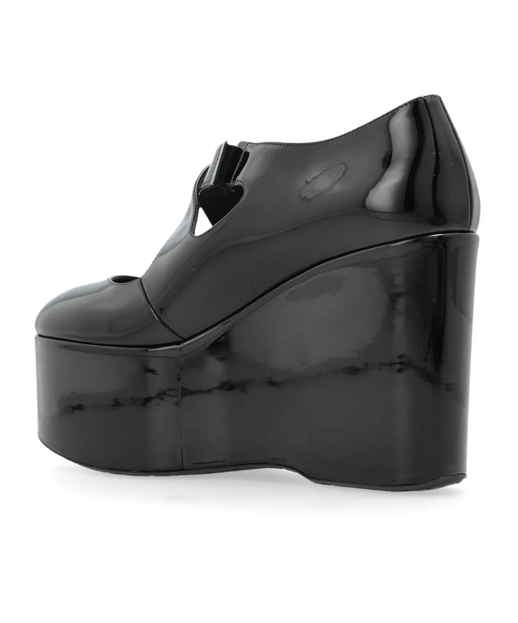 110Mm Wedge Leather Pumps