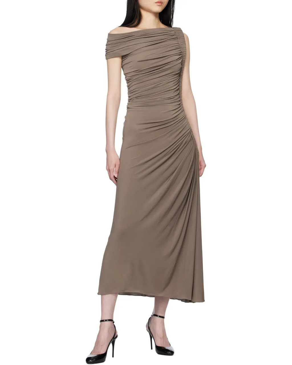 Draped Asymmetrical Cut Dress