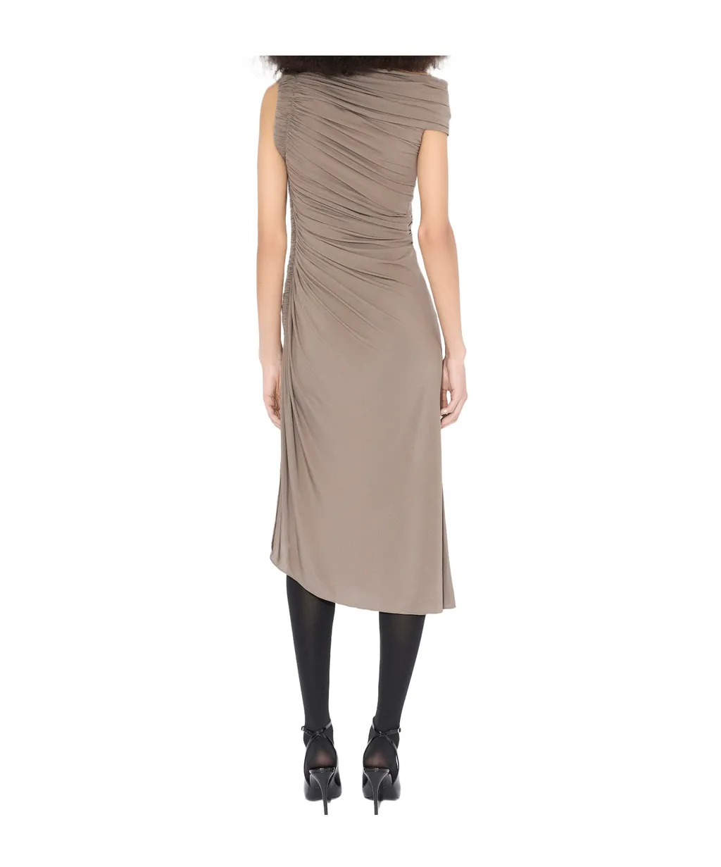 Draped Asymmetrical Cut Dress