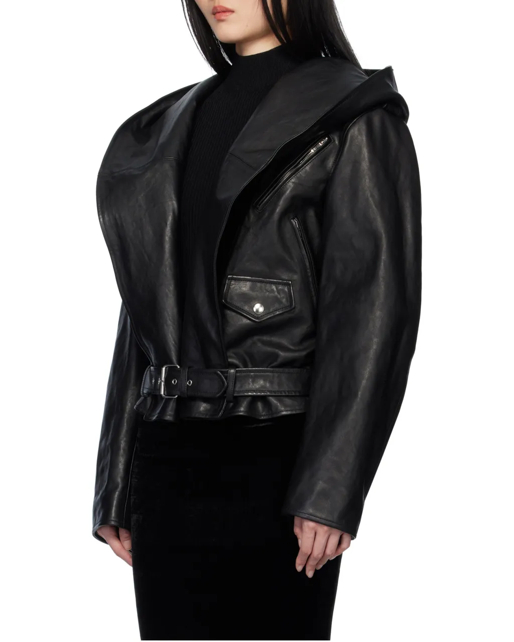 Hooded Biker Jacket