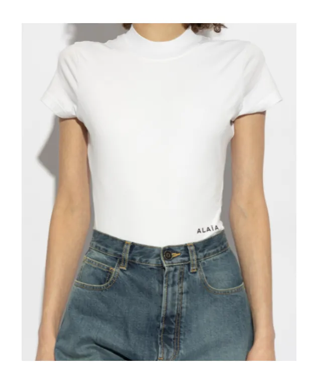 Logo-Embroidered Bodysuit