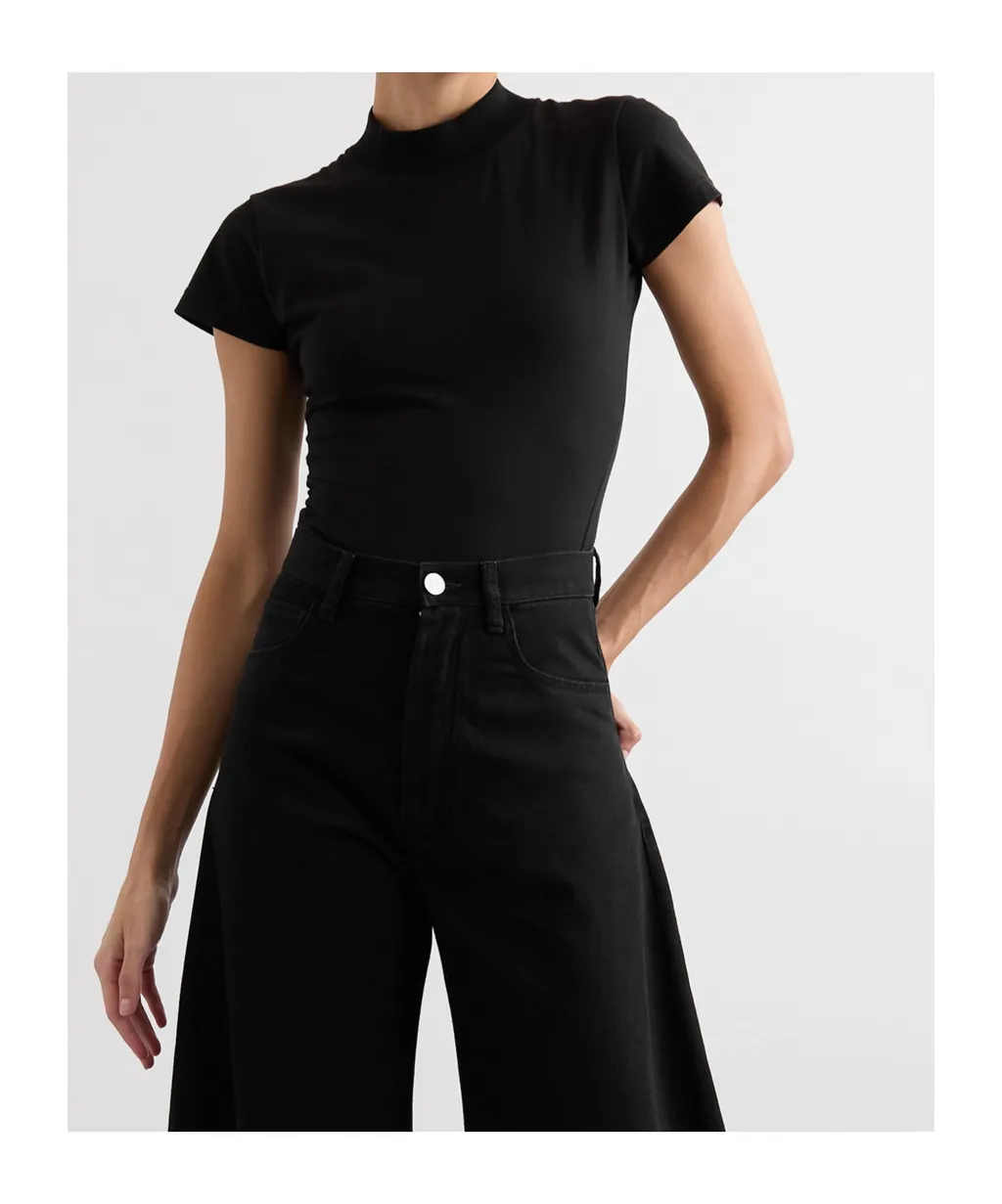 Logo Embroidered Jersey Bodysuit
