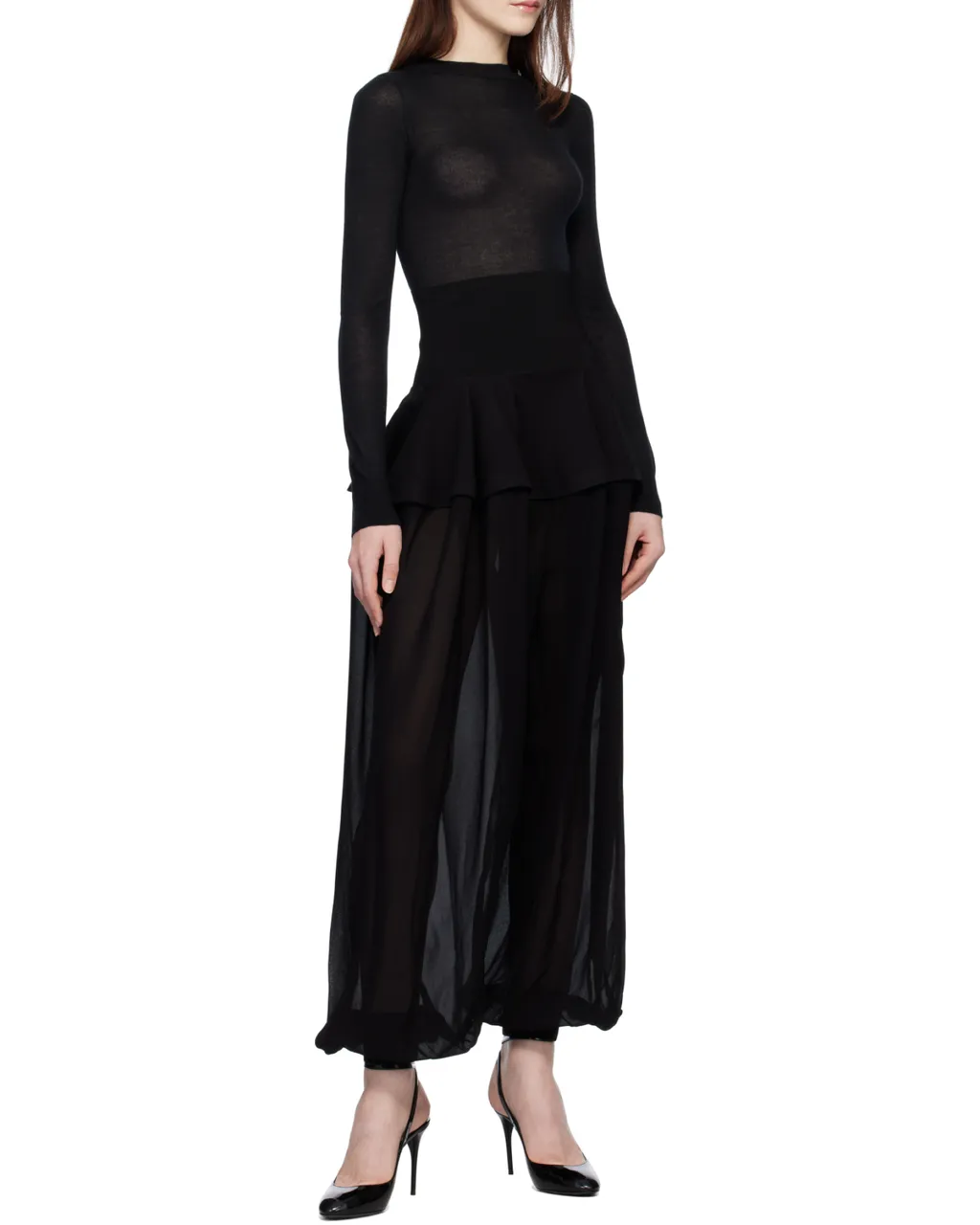 Round-Collar And Long-Sleeved Jumpsuit