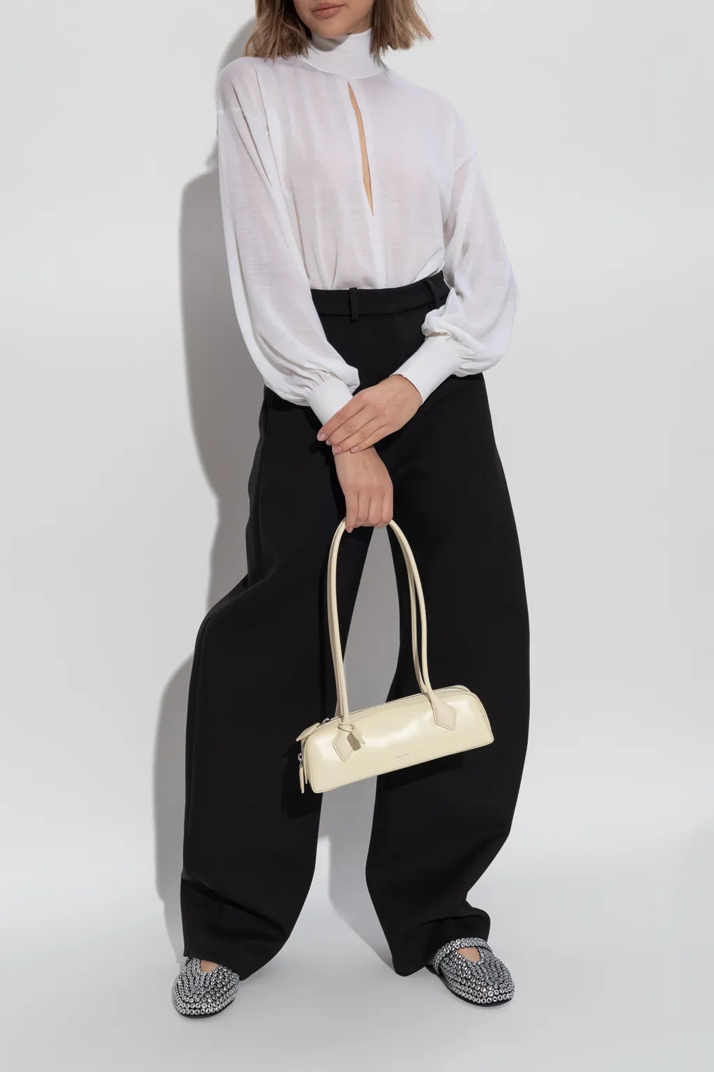High-Collar Long-Sleeved Jumpsuit