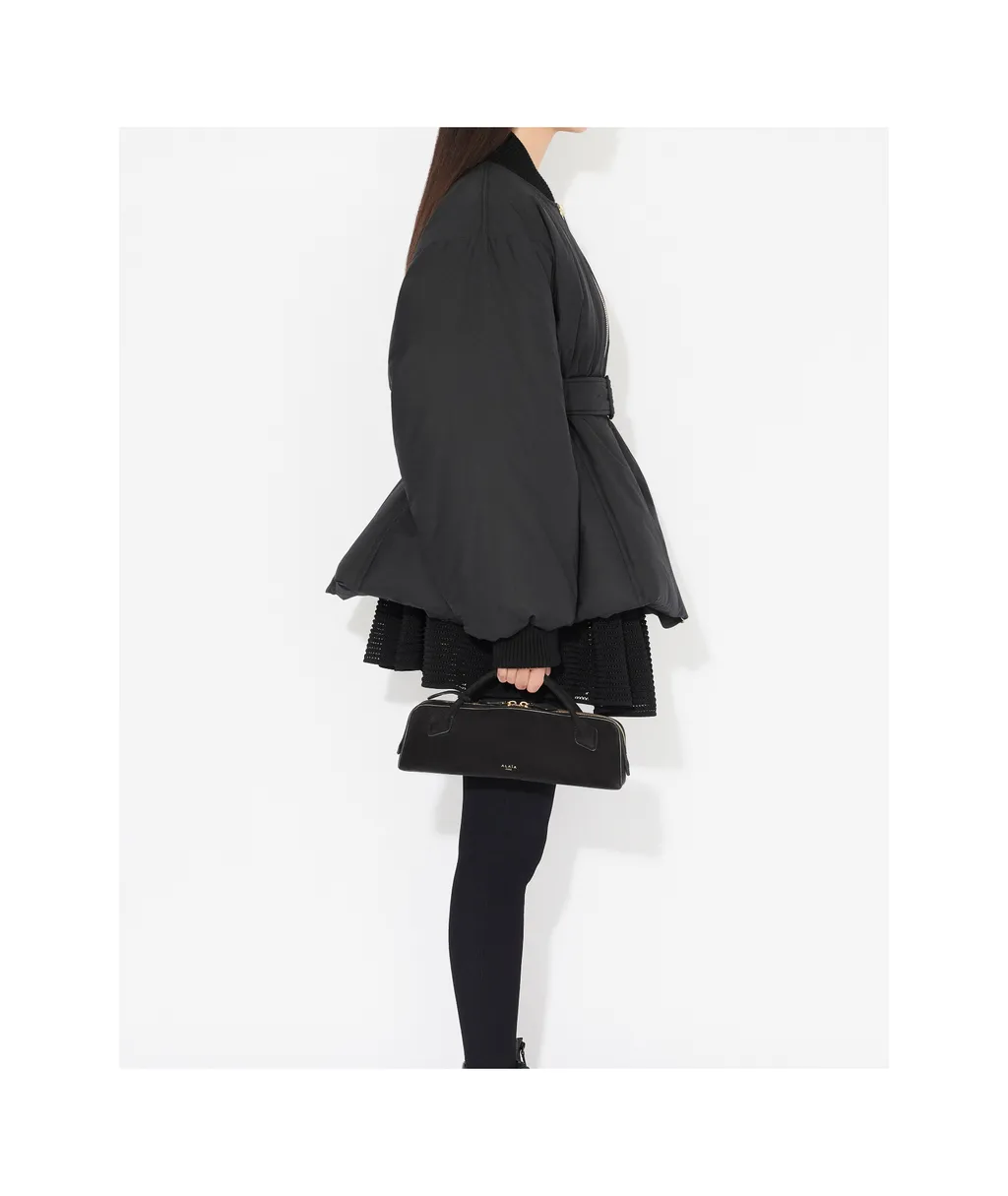 Zip-Up Belted Bomber Jacket