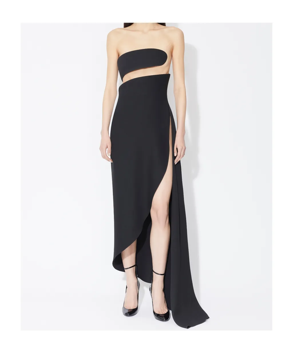 Strapless Fluid Spiral Dress