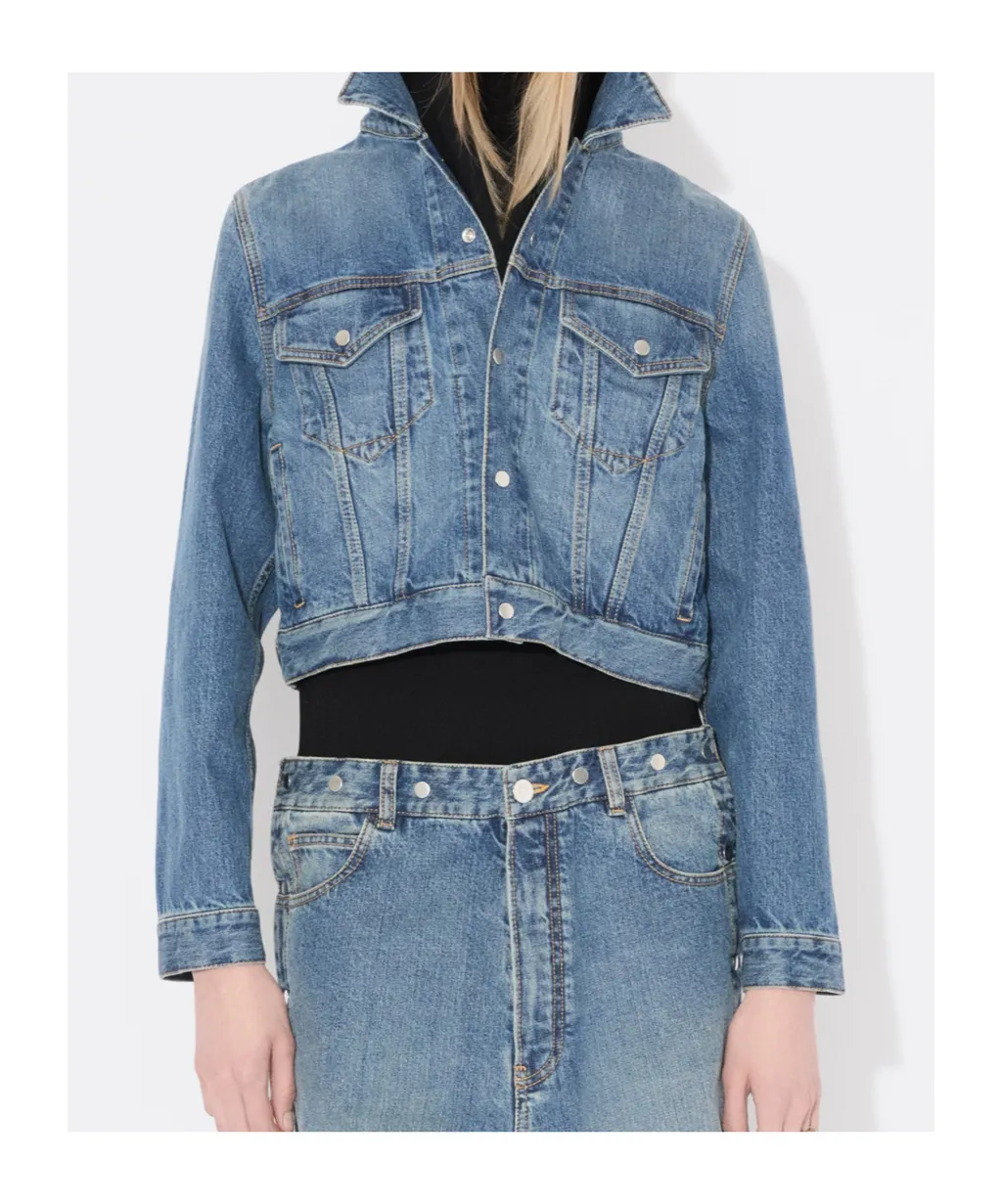 Buttoned Long-Sleeved Denim Jacket