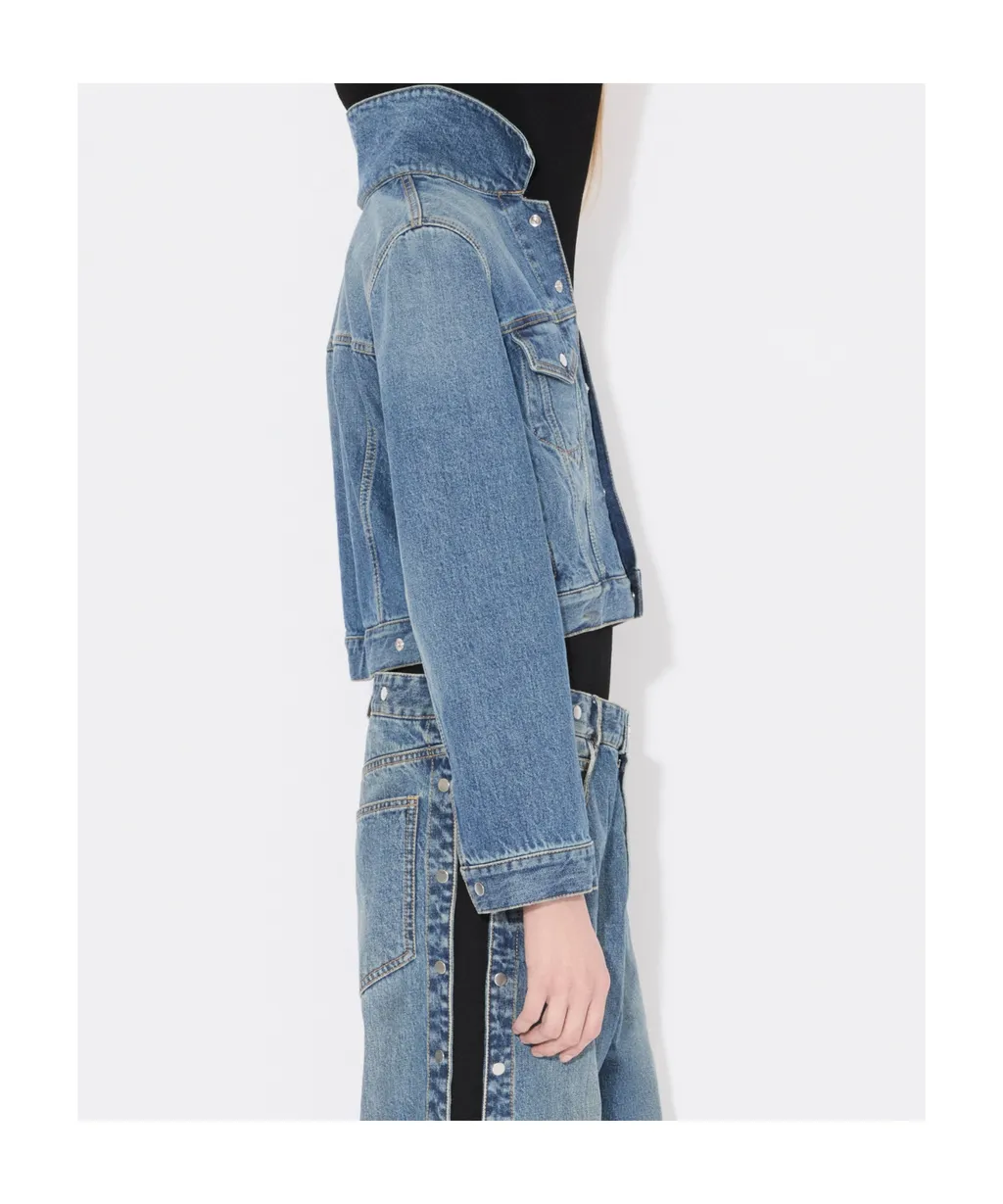 Buttoned Long-Sleeved Denim Jacket