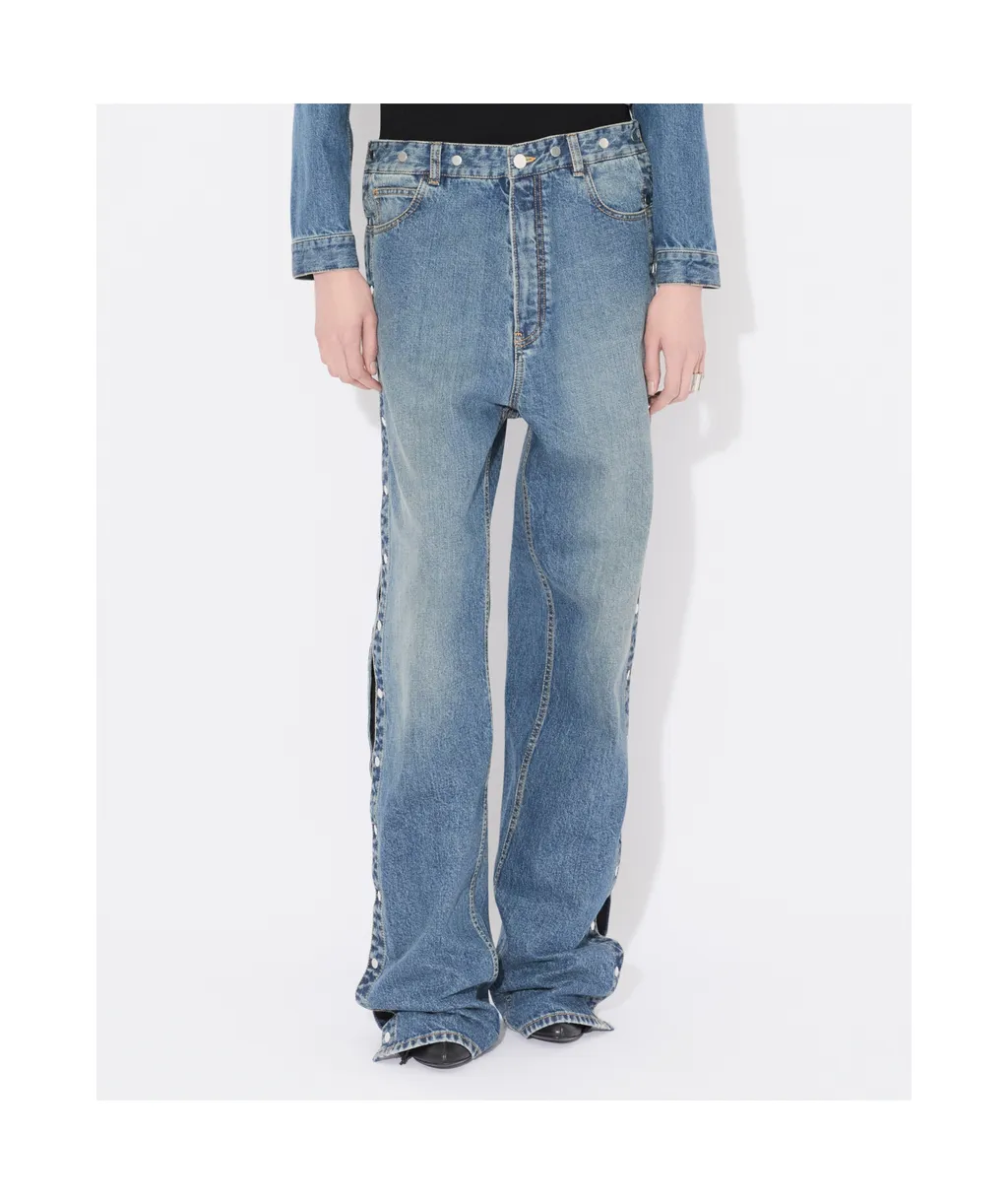 Layered Wide-Leg Jeans
