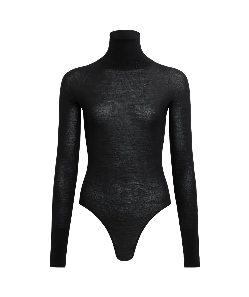 Semi-Sheer Knitted Bodysuit