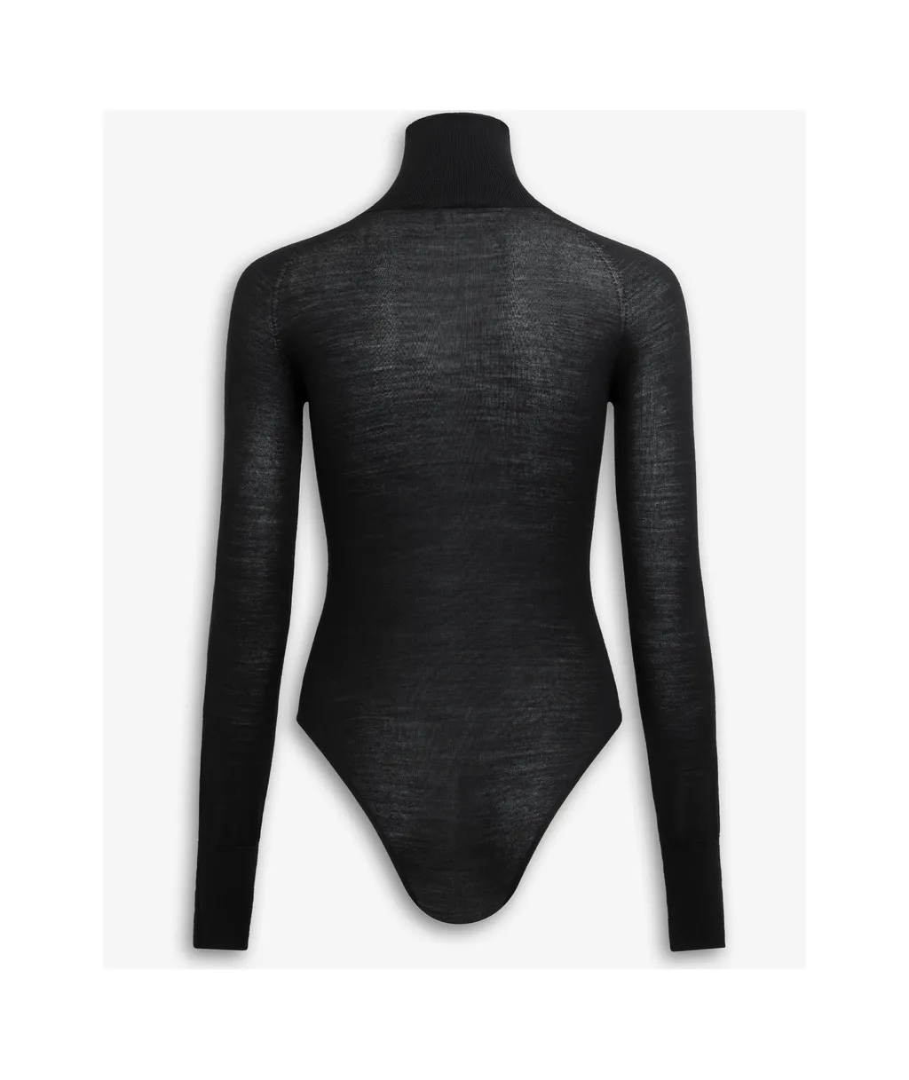 Semi-Sheer Knitted Bodysuit