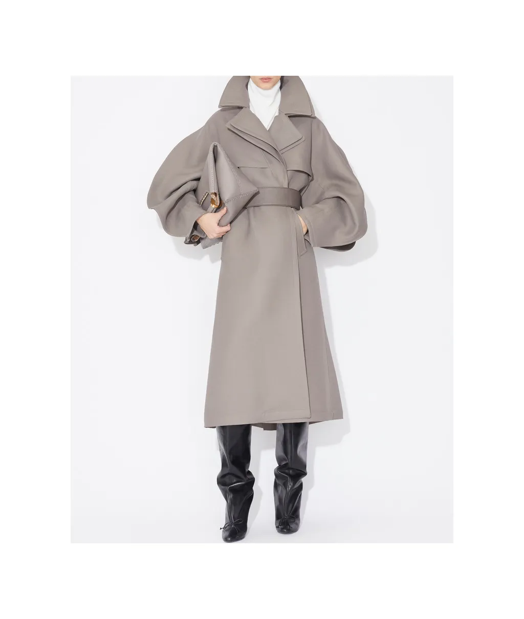 Tie-Waisted Mid-Length Coat