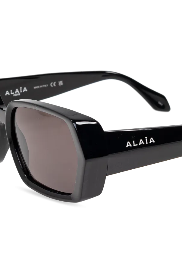 Logo Lettering Geometric Frame Sunglasses
