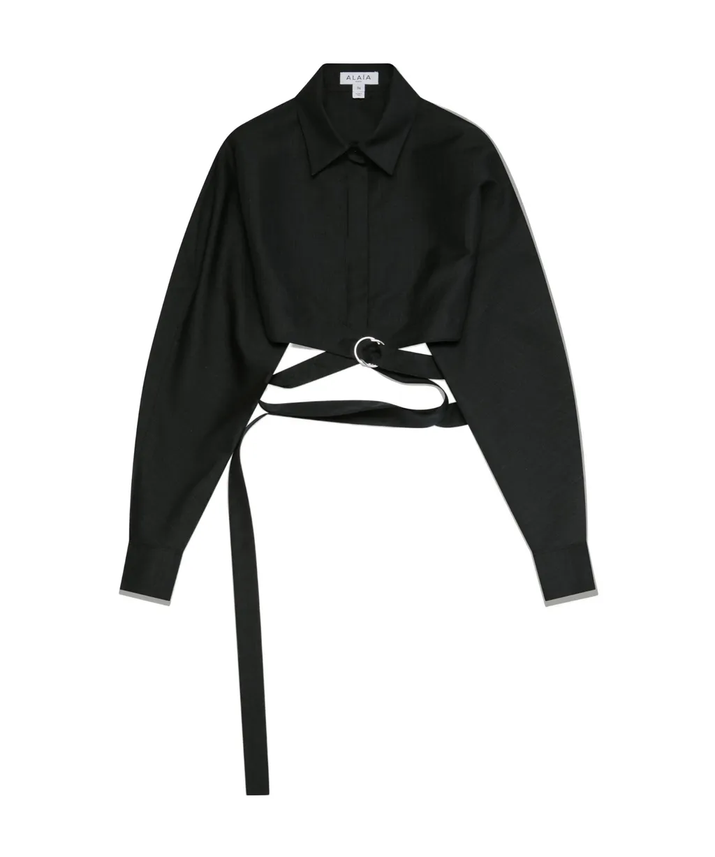 Cropped Wrap Shirt, 1