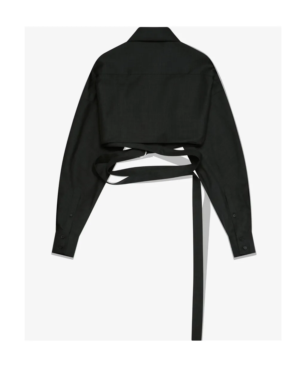 Cropped Wrap Shirt, 2