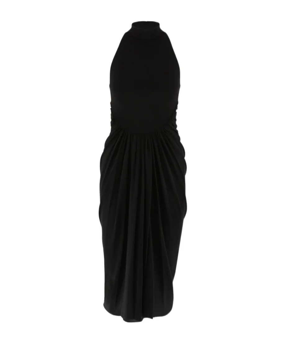 Sleeveless Gathered Draped Maxi Dress