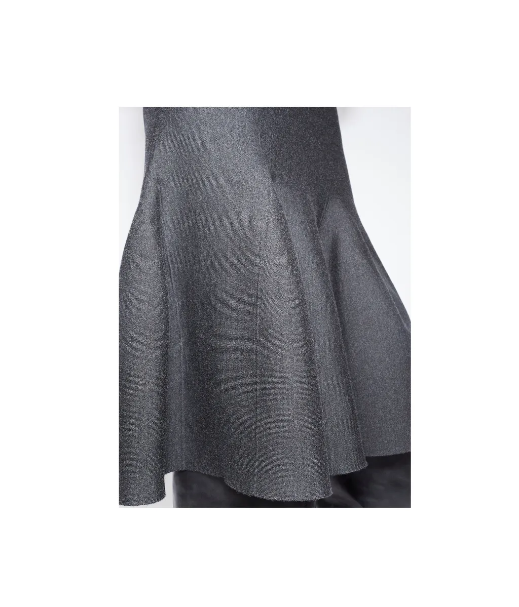 Sculptural Godet Knit Midi Skirt