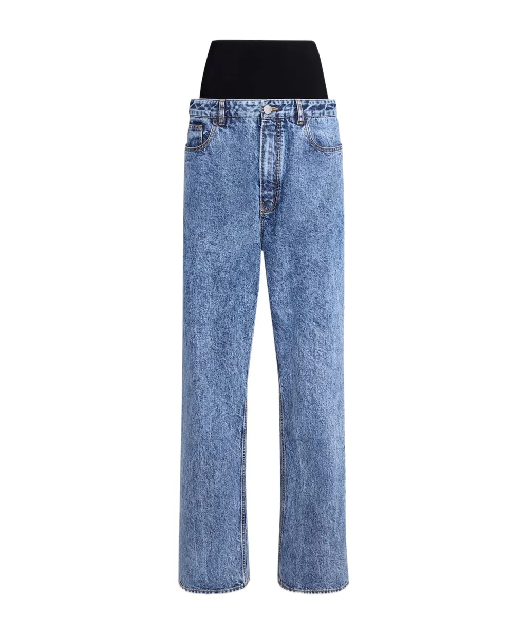 Knit Band Denim Jeans