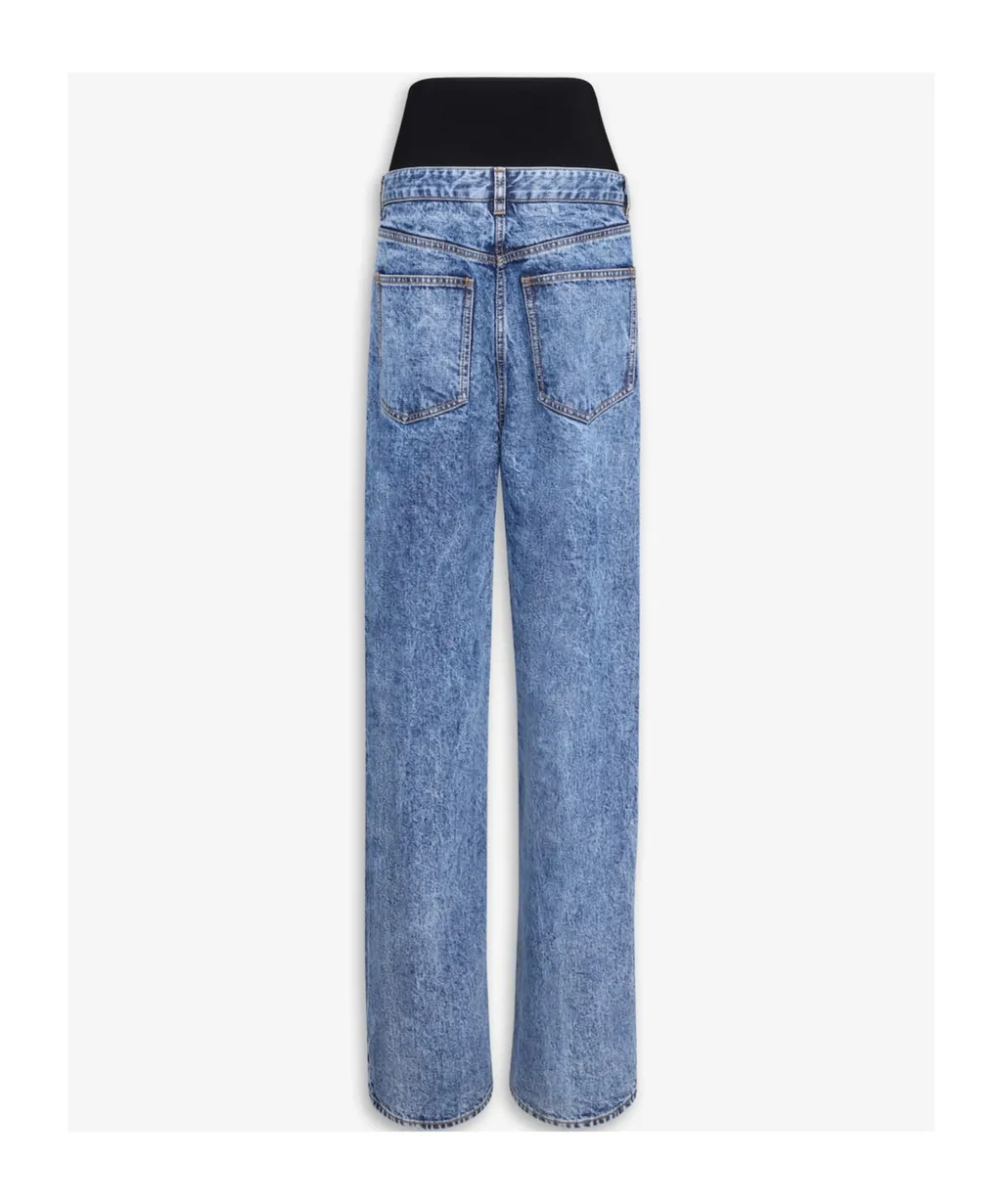 Knit Band Denim Jeans