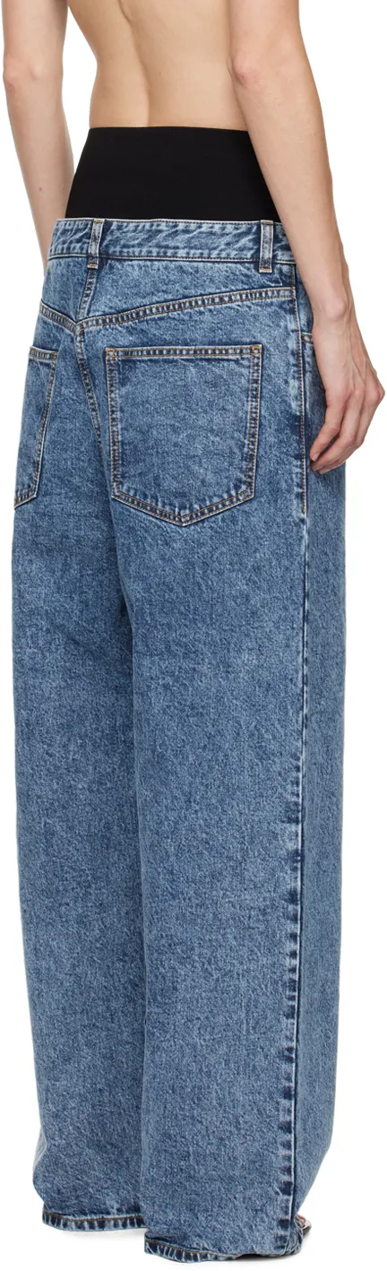 Knit Band Denim Jeans