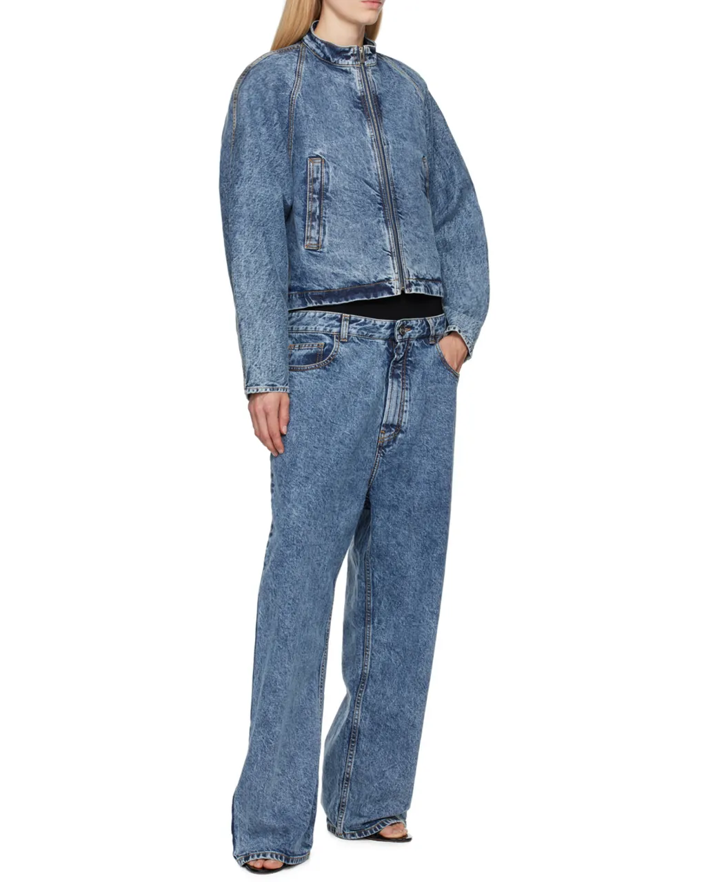 Knit Band Denim Jeans