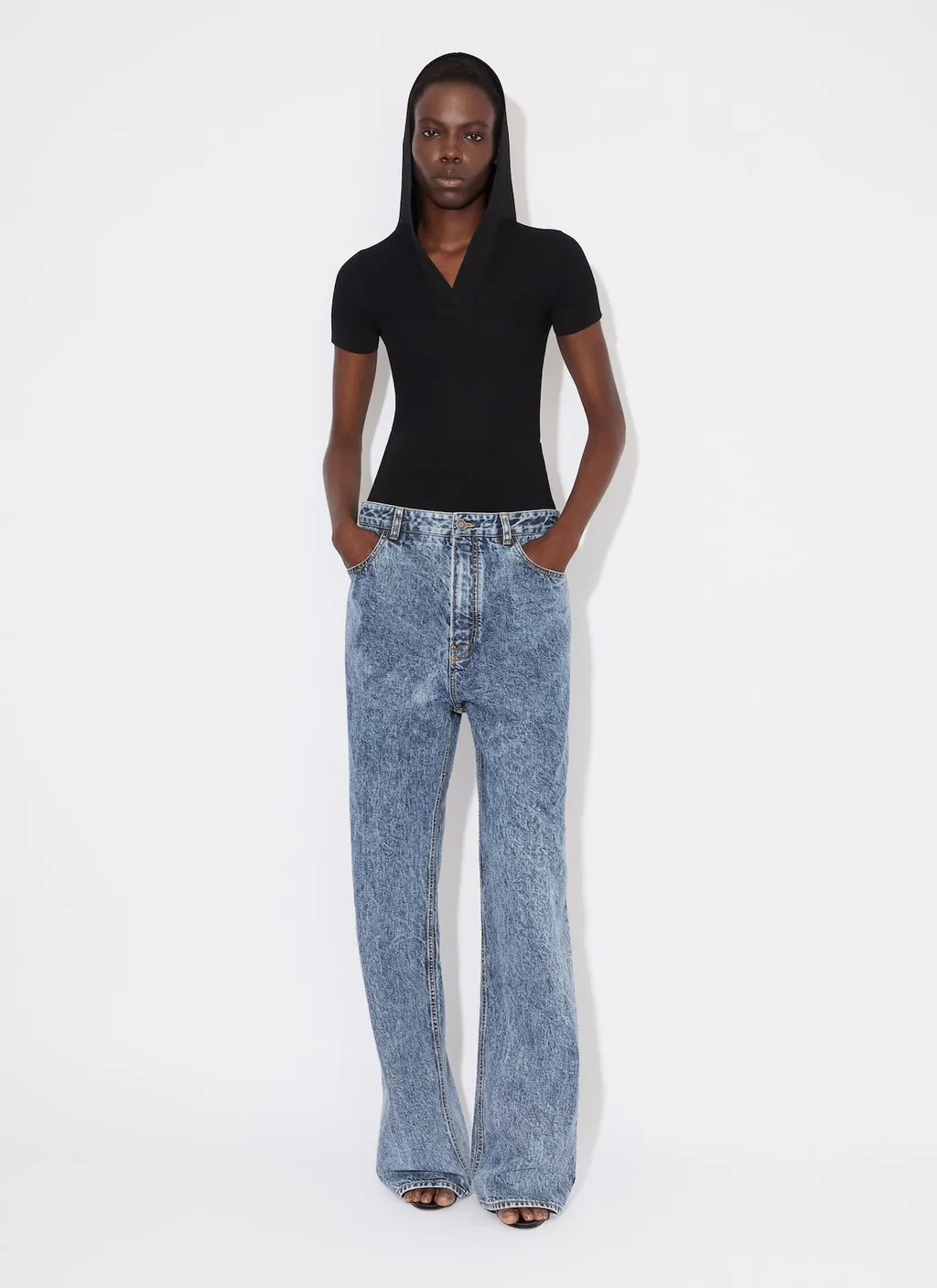 Knit Band Denim Jeans