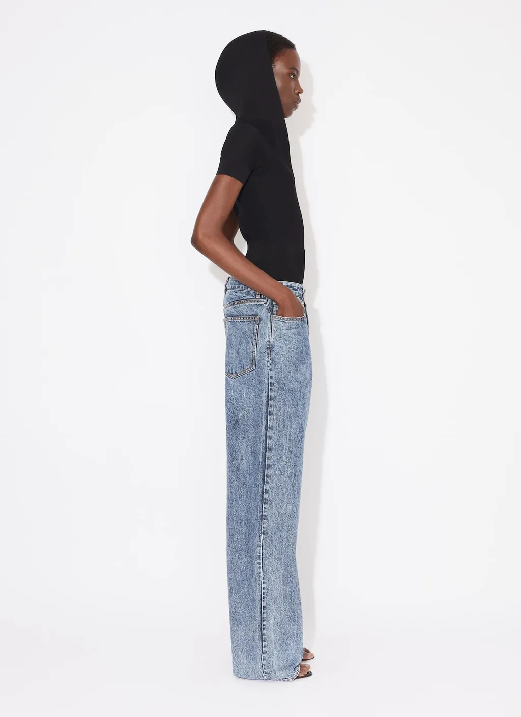 Knit Band Denim Jeans